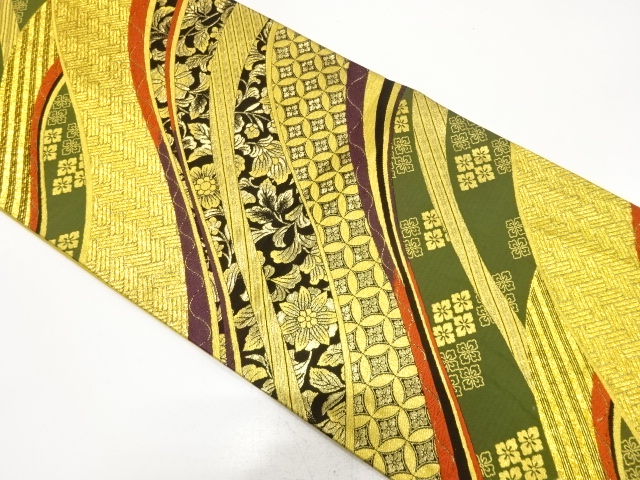 JAPANESE FUKURO OBI FOR FURISODE / WOVEN MOUNTAINS